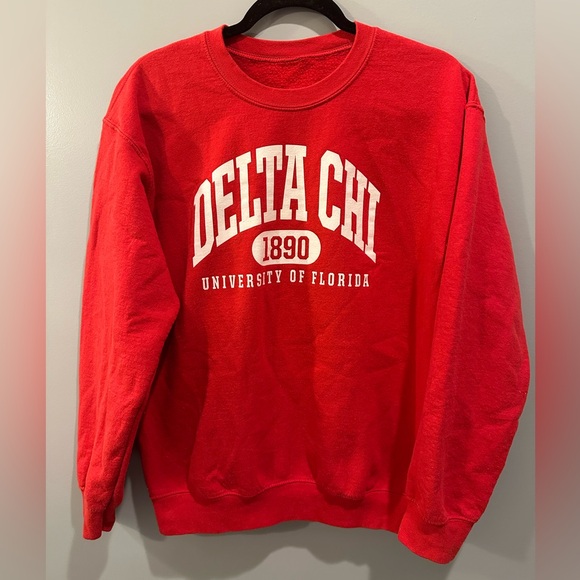 Delta Chi University of Florida Fraternity Sweatshirt Red Size S - Picture 1 of 4